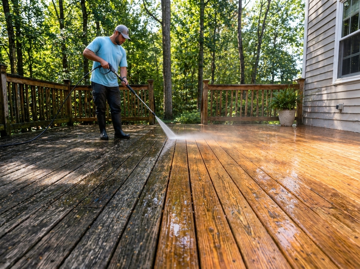 Wood Deck Restoration Washing